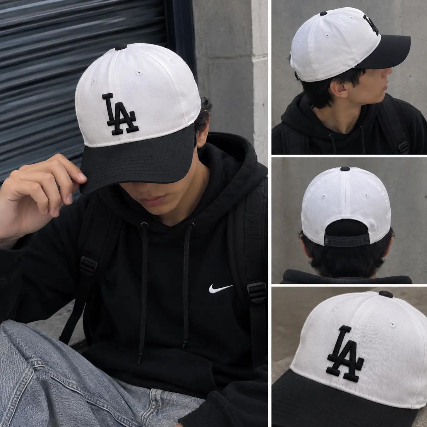 GORRA BLANCA Y NEGRA